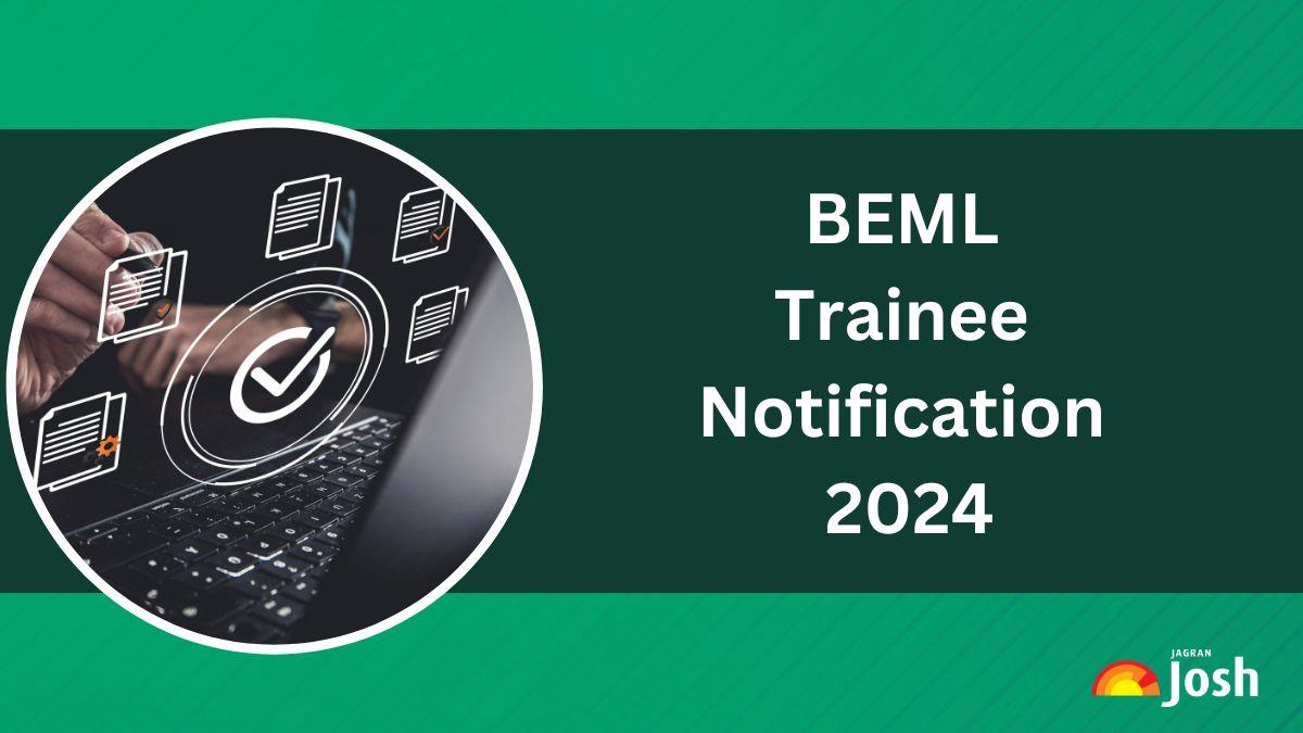 BEML Recruitment 2024 Notification for 100 trainee vacancies