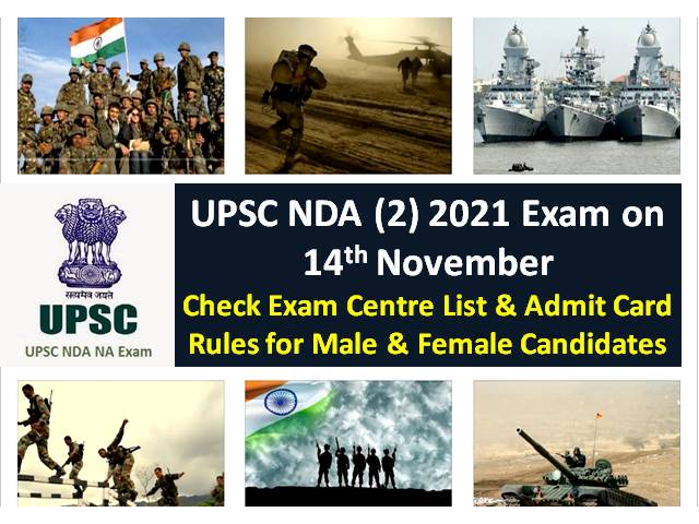 UPSC NDA 2 2021 Exam on 14th Nov for Male & Female Candidates: Check Admit Card Rules, Exam Centre List, COVID-19 Guidelines