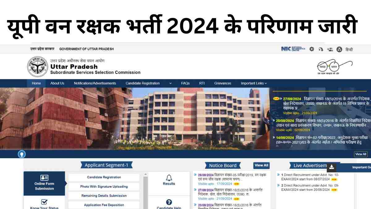 UPSSSC  Forest Guard Result 2024 OUT: वन रक्षक भर्ती 2019 का परिणाम घोषित, यहाँ से डाउनलोड करें PDF  